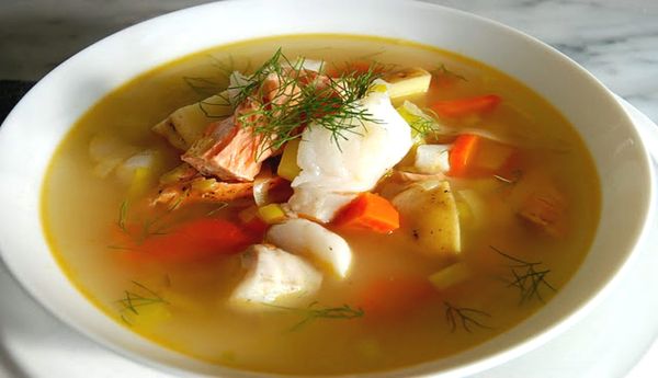 Рыбный суп с овощами, для всей семьи