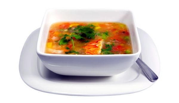 Детский суп с овощами, вкусные блюда