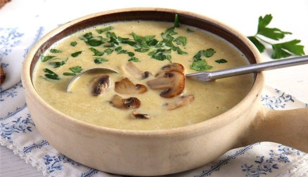 Гречневый суп-пюре с овощами и грибами, готовим для своих